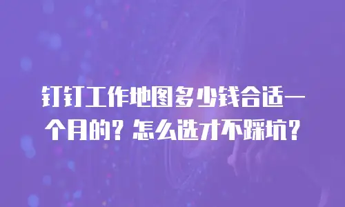 钉钉工作地图多少钱合适一个月的？怎么选才不踩坑？