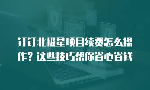 钉钉北极星项目续费怎么操作？这些技巧帮你省心省钱