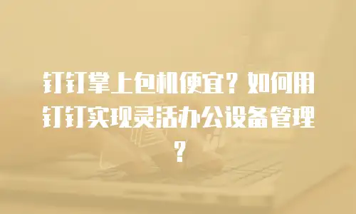 钉钉掌上包机便宜？如何用钉钉实现灵活办公设备管理？