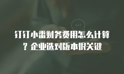 钉钉小番财务费用怎么计算？企业选对版本很关键