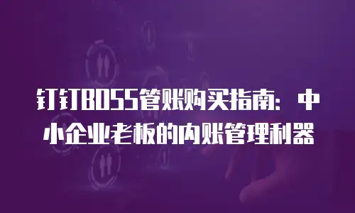 钉钉BOSS管账购买指南：中小企业老板的内账管理利器