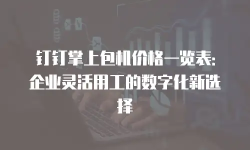 钉钉掌上包机价格一览表：企业灵活用工的数字化新选择