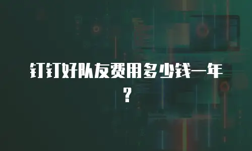 钉钉好队友费用多少钱一年？