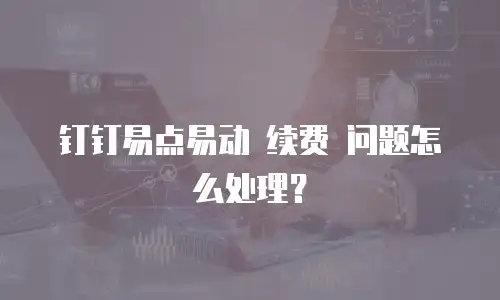 钉钉易点易动 续费 问题怎么处理？