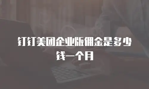 钉钉美团企业版佣金是多少钱一个月