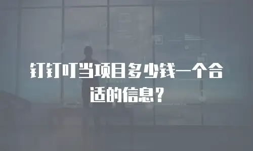 钉钉叮当项目多少钱一个合适的信息？