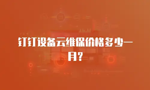 钉钉设备云维保价格多少一月？