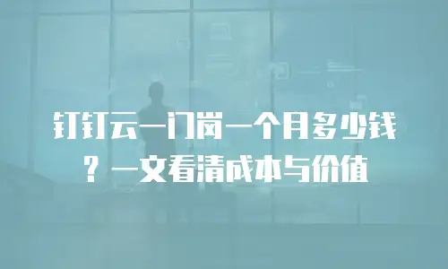 钉钉云一门岗一个月多少钱？一文看清成本与价值