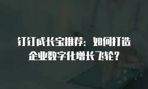 钉钉成长宝推荐：如何打造企业数字化增长飞轮？