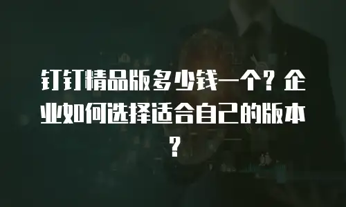 钉钉精品版多少钱一个？企业如何选择适合自己的版本？
