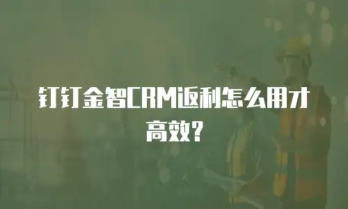 钉钉金智CRM返利怎么用才高效？