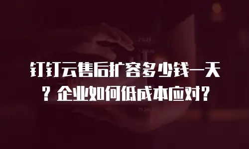 钉钉云售后扩容多少钱一天？企业如何低成本应对？
