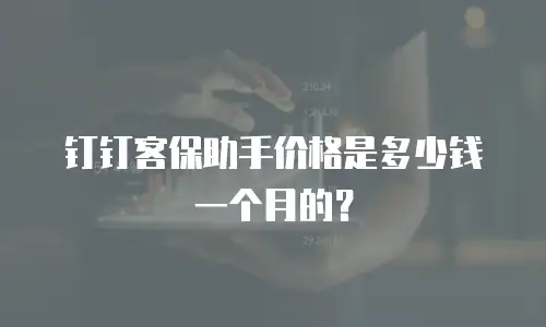 钉钉客保助手价格是多少钱一个月的？