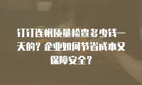 钉钉连帆质量检查多少钱一天的？企业如何节省成本又保障安全？