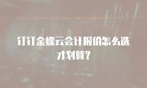 钉钉金蝶云会计报价怎么选才划算？