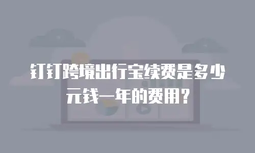 钉钉跨境出行宝续费是多少元钱一年的费用？