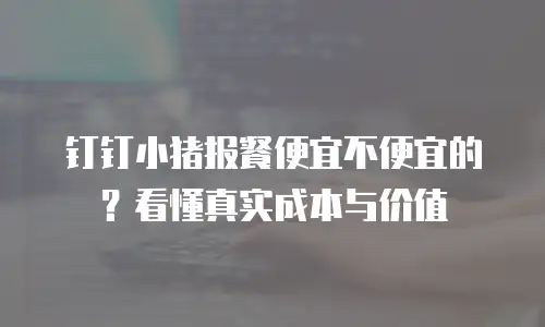 钉钉小猪报餐便宜不便宜的？看懂真实成本与价值