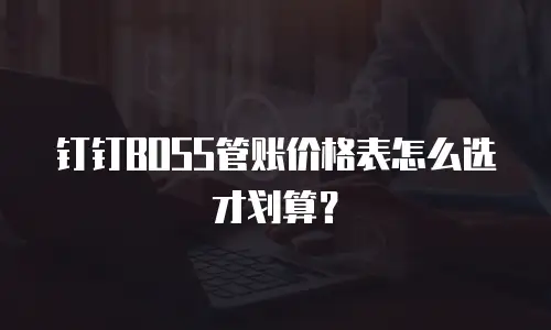钉钉BOSS管账价格表怎么选才划算？