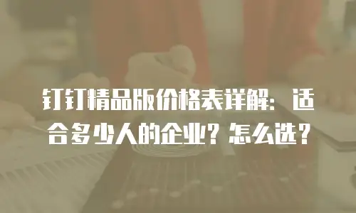 钉钉精品版价格表详解：适合多少人的企业？怎么选？
