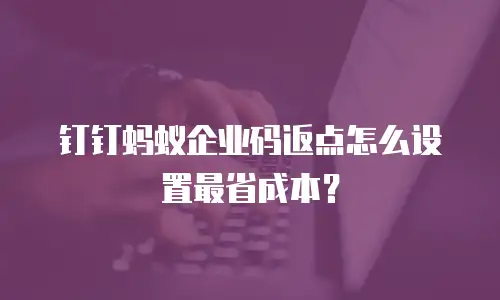 钉钉蚂蚁企业码返点怎么设置最省成本？