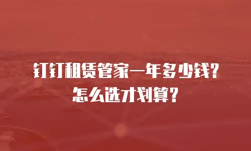 钉钉租赁管家一年多少钱？怎么选才划算？