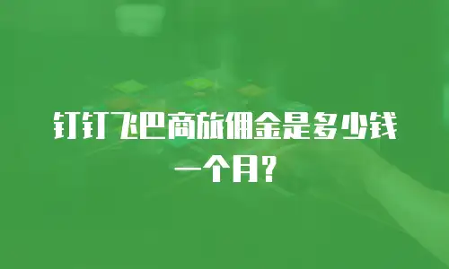 钉钉飞巴商旅佣金是多少钱一个月？