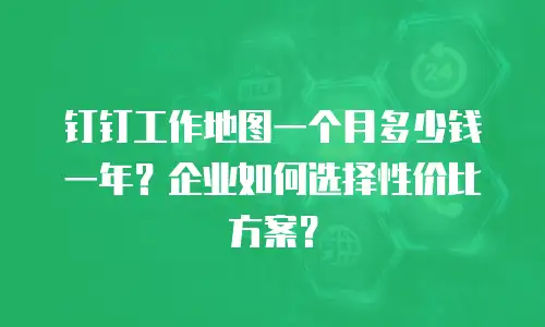 钉钉工作地图一个月多少钱一年？企业如何选择性价比方案？