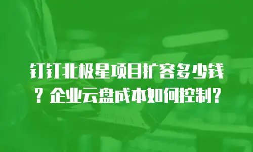 钉钉北极星项目扩容多少钱？企业云盘成本如何控制？