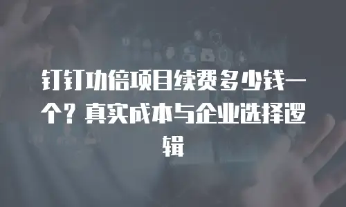 钉钉功倍项目续费多少钱一个？真实成本与企业选择逻辑