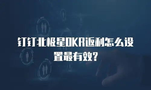钉钉北极星OKR返利怎么设置最有效？