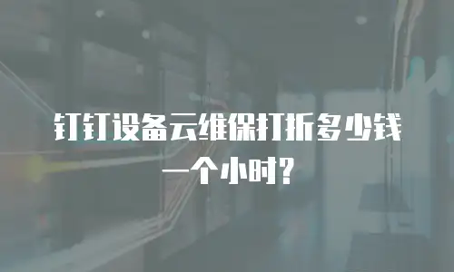 钉钉设备云维保打折多少钱一个小时？