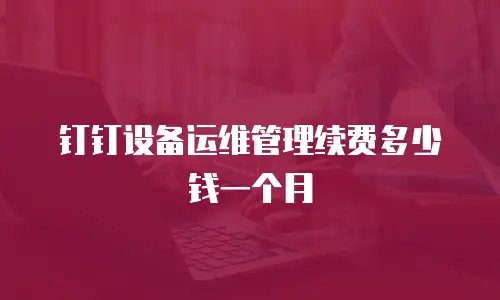 钉钉设备运维管理续费多少钱一个月