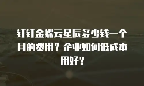 钉钉金蝶云星辰多少钱一个月的费用？企业如何低成本用好？