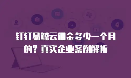钉钉易鲸云佣金多少一个月的？真实企业案例解析