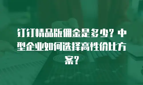 钉钉精品版佣金是多少？中型企业如何选择高性价比方案？