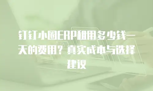 钉钉小圈ERP租用多少钱一天的费用？真实成本与选择建议