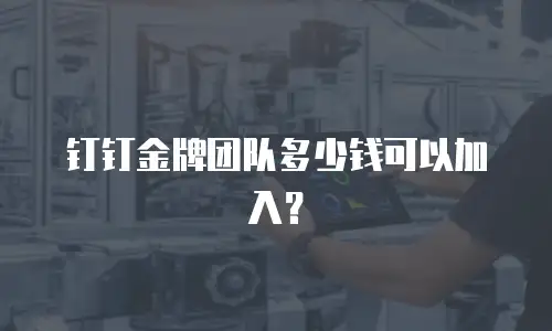 钉钉金牌团队多少钱可以加入？