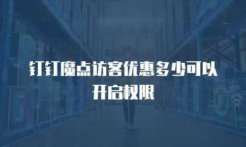 钉钉魔点访客优惠多少可以开启权限