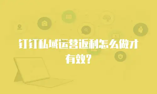 钉钉私域运营返利怎么做才有效？