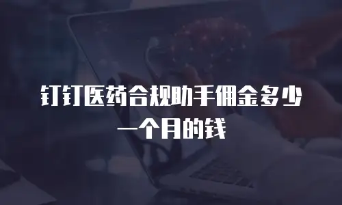 钉钉医药合规助手佣金多少一个月的钱