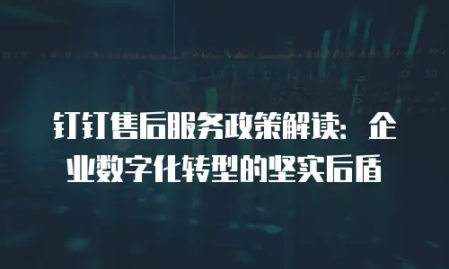 钉钉售后服务政策解读：企业数字化转型的坚实后盾