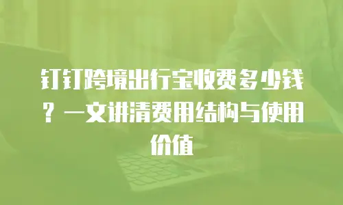 钉钉跨境出行宝收费多少钱？一文讲清费用结构与使用价值