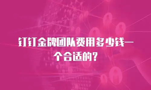 钉钉金牌团队费用多少钱一个合适的？