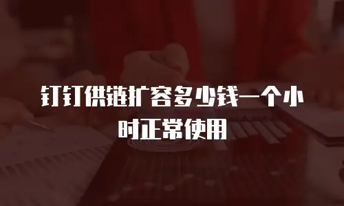 钉钉供链扩容多少钱一个小时正常使用