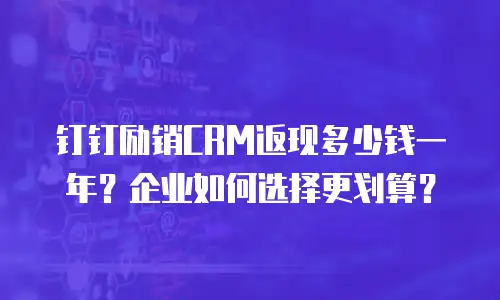 钉钉励销CRM返现多少钱一年？企业如何选择更划算？