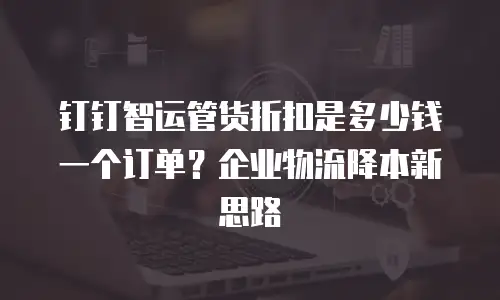 钉钉智运管货折扣是多少钱一个订单？企业物流降本新思路