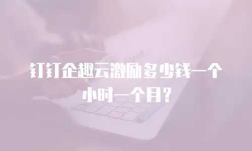 钉钉企趣云激励多少钱一个小时一个月？