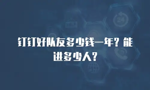 钉钉好队友多少钱一年？能进多少人？