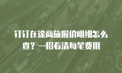 钉钉在途商旅报价明细怎么查？一招看清每笔费用