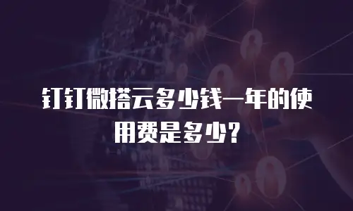 钉钉微搭云多少钱一年的使用费是多少？